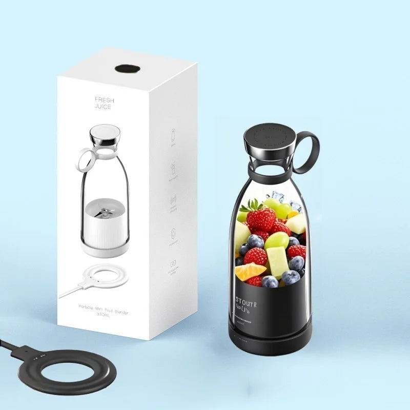 Compact Electric Blender and Juicer for Smoothies and Fruit Extraction