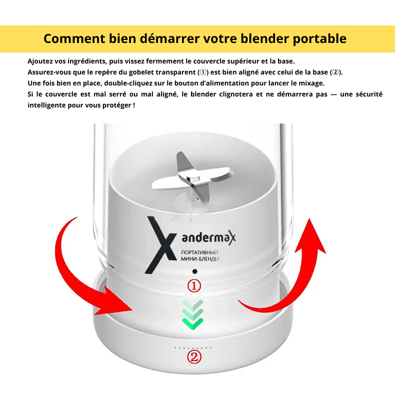 Mixeur Électrique Compact Sans Fil