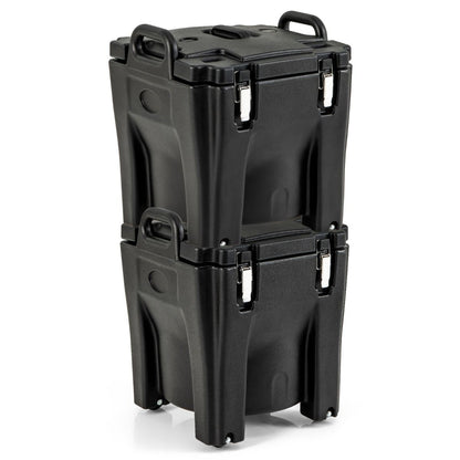 Récipient À Soupe Isolé Chauffe-Plats Empilable De 30 L Conteneur Isotherme Portable En Acier Inoxydable Avec 4 Roues Et 2 Freins Noir